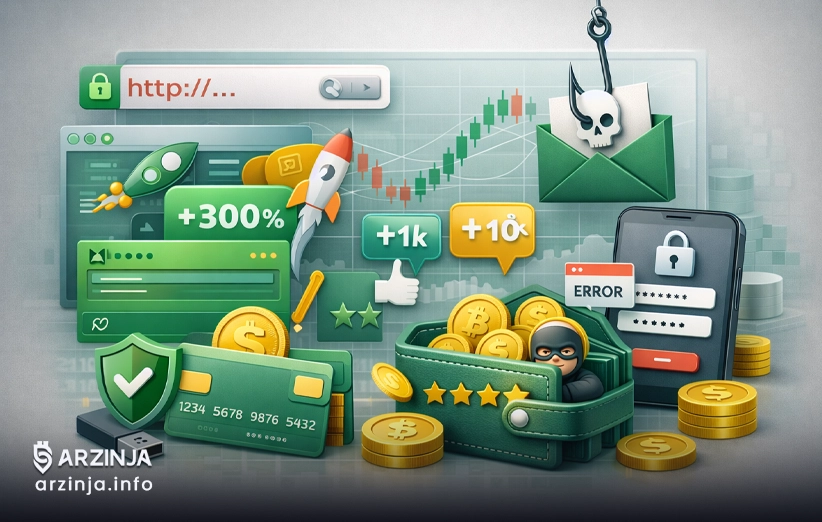 ویژگی&zwnj;های ظاهری و فنی سایت&zwnj;های تقلبی رمزارز برای فیشینگ در 2026