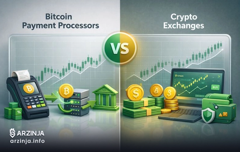 پردازشگرهای پرداخت بیت کوین چه تفاوتی با صرافیهای رمزارز دارند؟