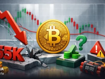 احتمال ریزش BTC زیر ۵۵k؛ تحلیل و سناریوهای پالی‌ مارکت