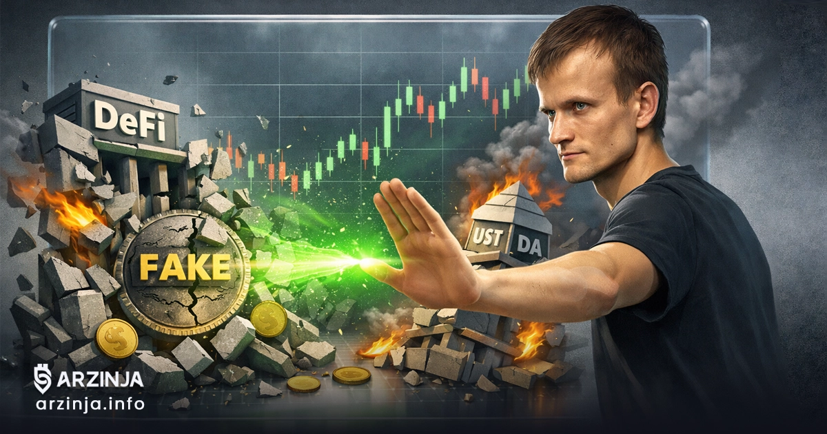 حمله ویتالیک بوترین به دیفای جعلی و حمایت از استیبل‌ کوین‌های الگوریتمی