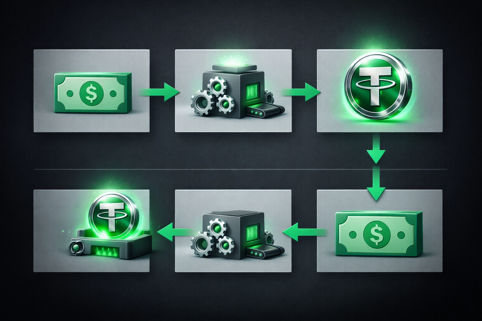 مکانیزم کار تتر - فرایند صدور و بازخرید توکن USDT