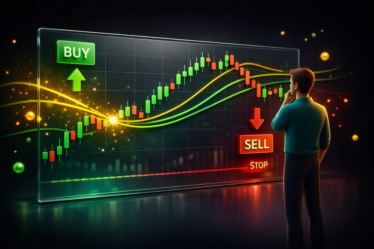 استراتژی معاملاتی با مووینگ اوریج نقاط ورود و خروج