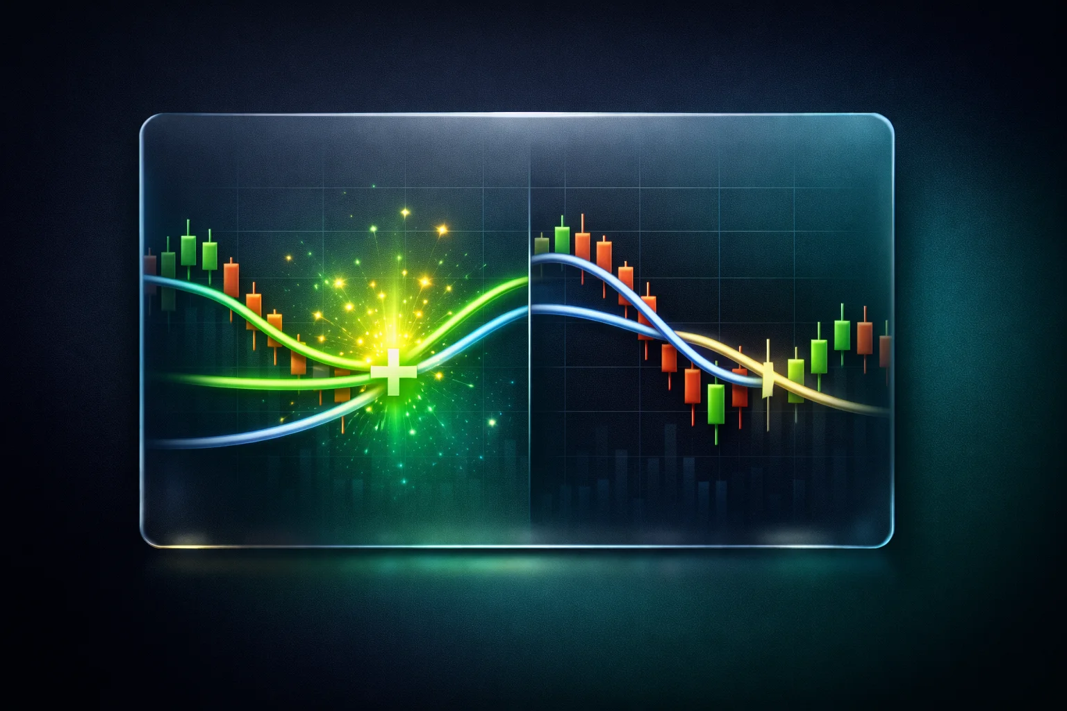 گلدن کراس و دث کراس EMA50 و EMA200 در نمودار ارز دیجیتال