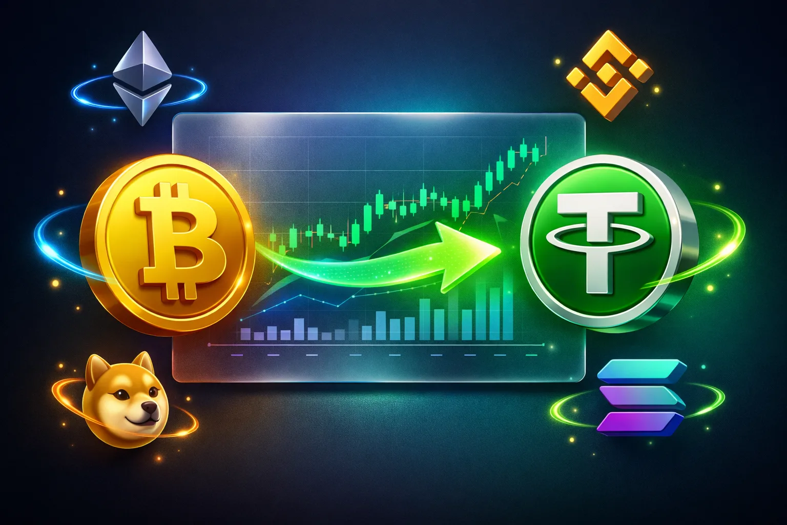 تبدیل بیت کوین به تتر و فروش BTC برای دریافت USDT