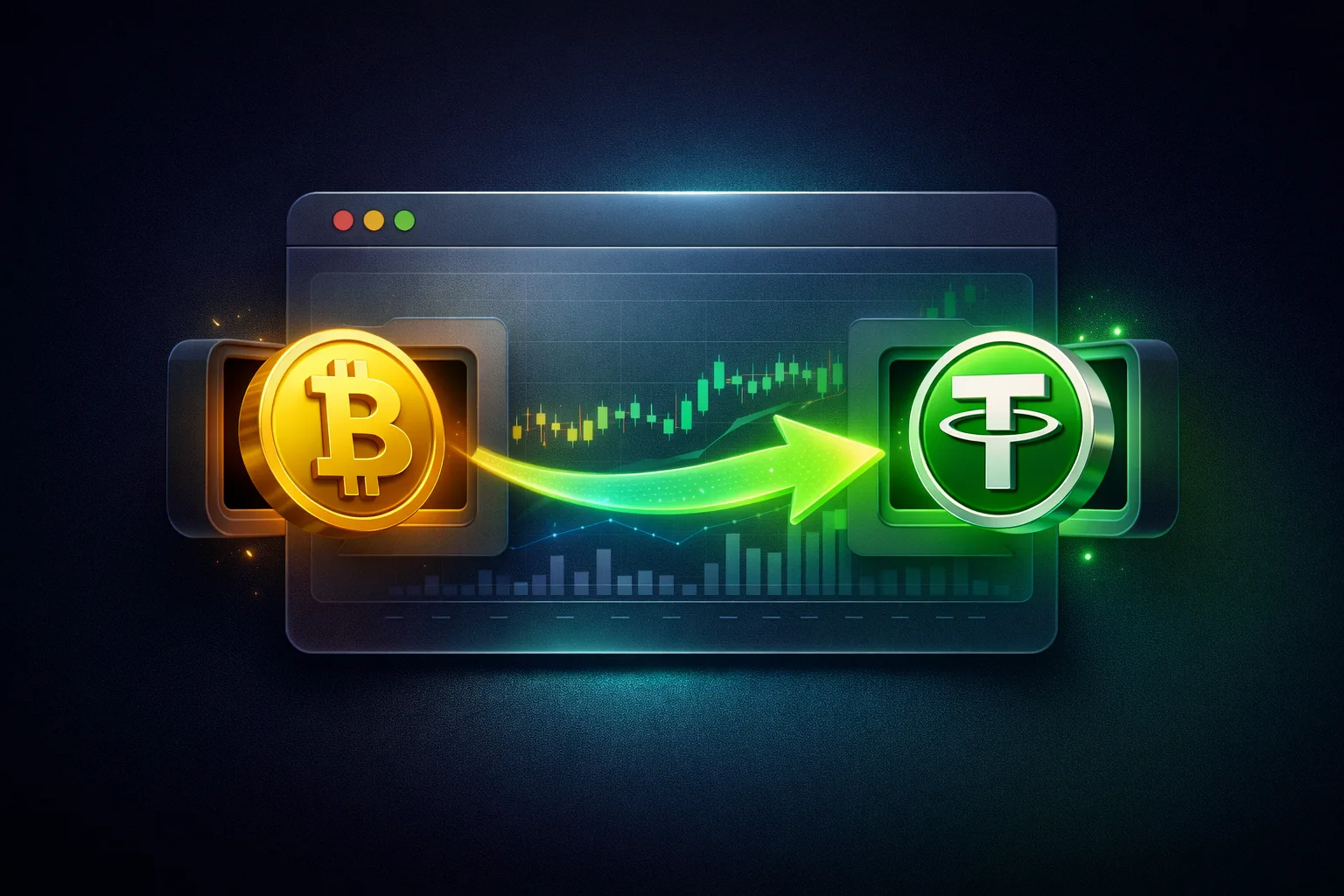 نرخ تبدیل بیت کوین به تتر USDT در بازار ارز دیجیتال