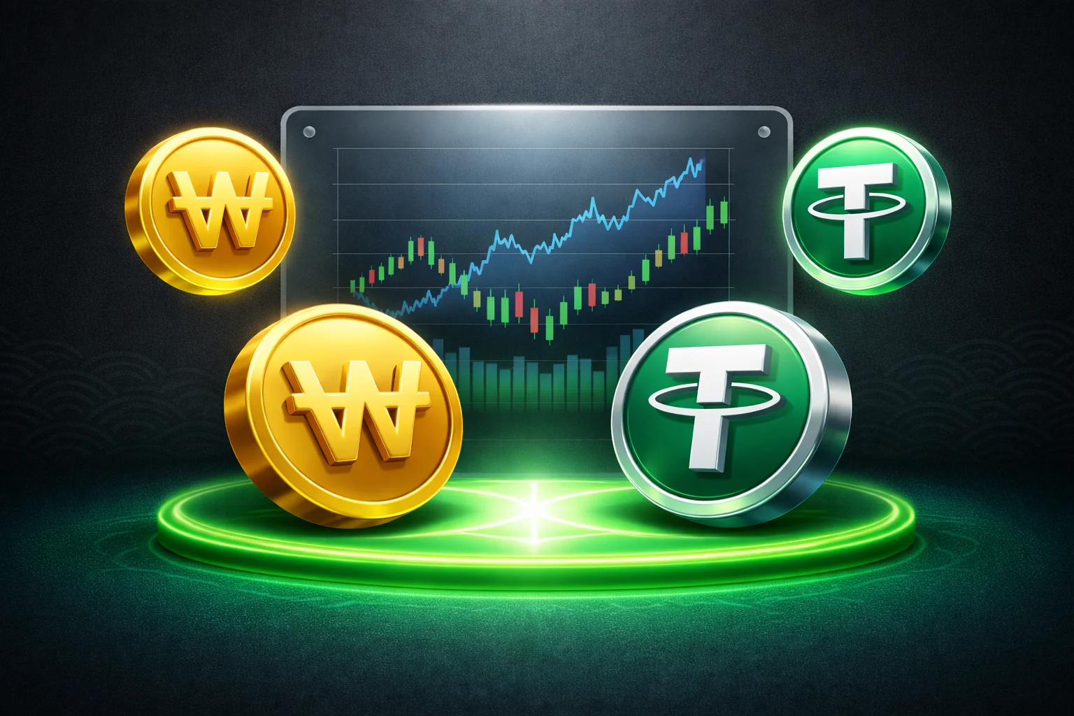 نرخ تبدیل وون کره جنوبی به تتر USDT در بازار ارز دیجیتال