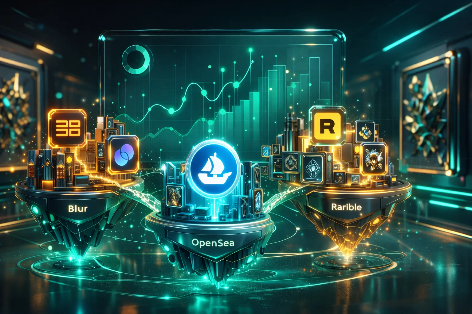 مارکت&zwnj;پلیس&zwnj;های خرید NFT - اوپن&zwnj;سی و بلر