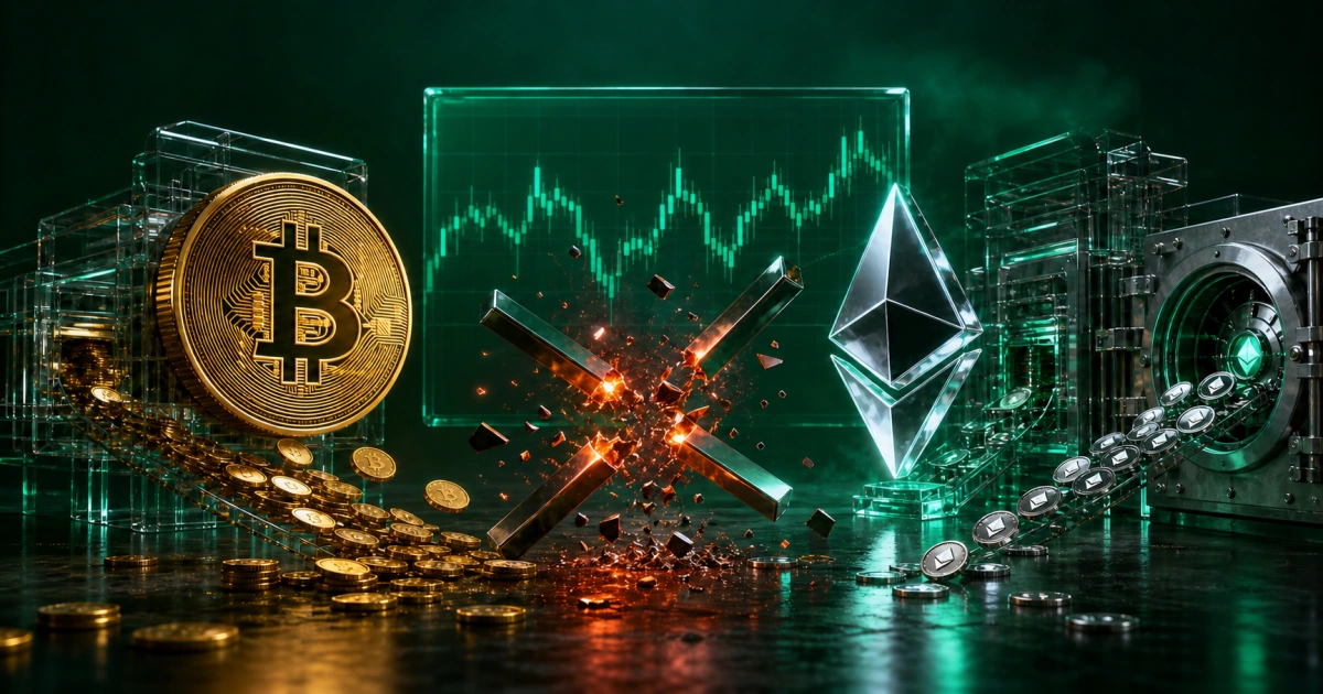 ریزش بیت کوین و خروج اتریوم از صرافیها و لیکوییدیشن بازار